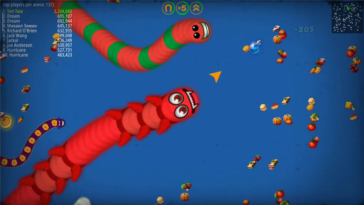 تنزيل لعبة الحية worms zone لنظام الاندرويد apk