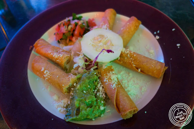 image of chicken flautas or taquitos at El Maguey Y La Tuna on the Lower East Side, NYC, New York