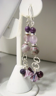 custom wedding jewelry bridal set with lilac stone and Thai silver dragonfly and amethyst at laurastaley.etsy.com custom orders welcome