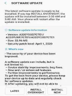 Instal software update di android