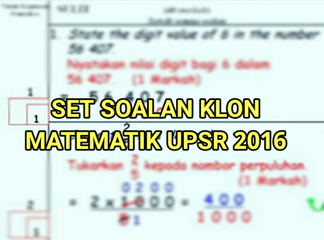 Contoh Soalan Klon Upsr - Kuora m