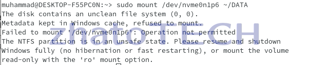 Solusi Tidak bisa Mounting Drive NTFS di Linux