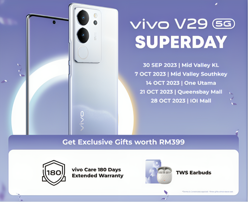 SEE THE VIVO V29’S 5G PORTRAIT PROWESS AT SUPERDAY EVENTS ACROSS MALAYSIA!