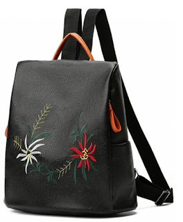 zaful black backpack, zaful crni ruksak, cvjetni motivi, vintage, floral