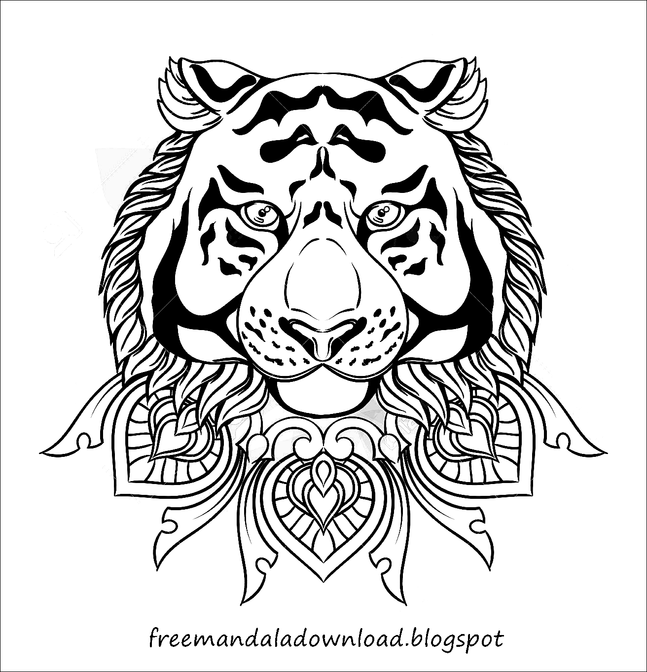 Download Vector Tiger Mandala Download - Free Mandala