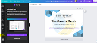 cara membuat sertifikat banyak di canva