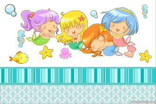 Baby Mermaid: Free Printable Invitations.