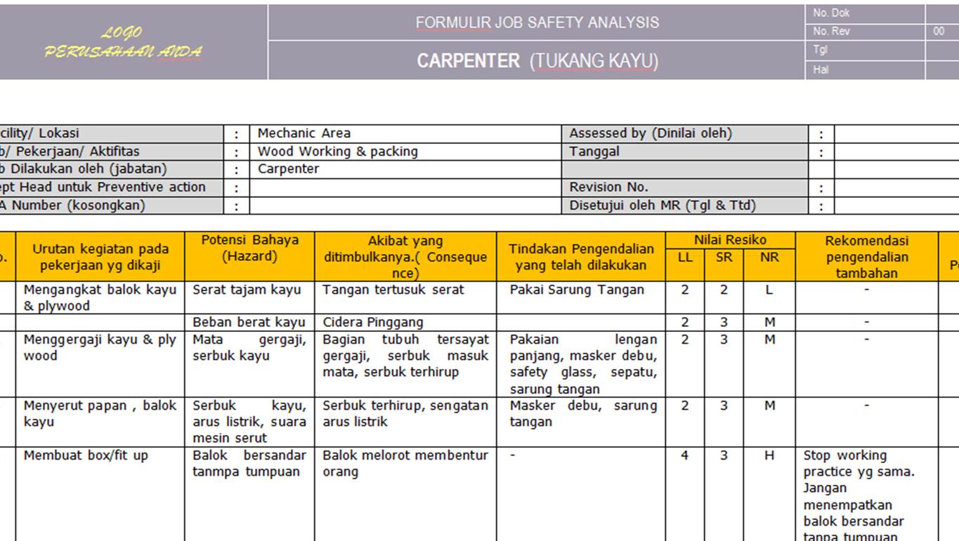 Contoh Formulir Jsa - Contoh 0208