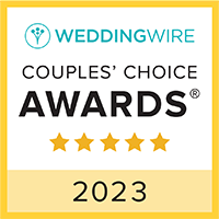 Square Yellow WeddingWire Couples Choice Awards Button With 5 Star Ratings For 2023