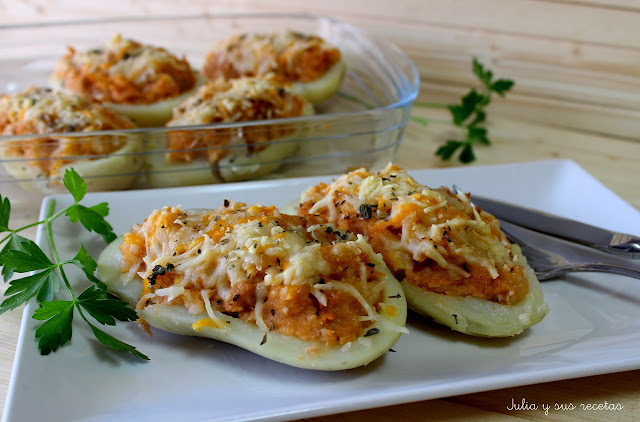 Patatas rellenas de atún. Julia y sus recetas