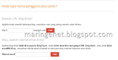 Solusi Lupa Password Blogger