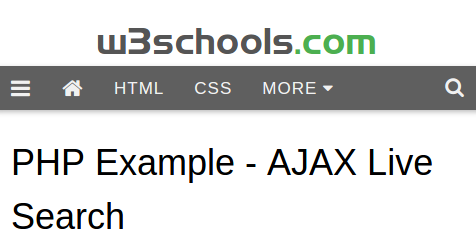 W3Schools Ajax Live Search
