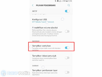 Cara Menampilkan Efek Titik Sentuhan Layar di Semua Hp Android Tanpa Aplikasi