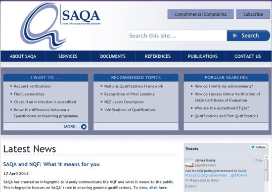 http://www.saqa.org.za/