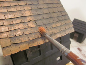 How to paint a half timber model house