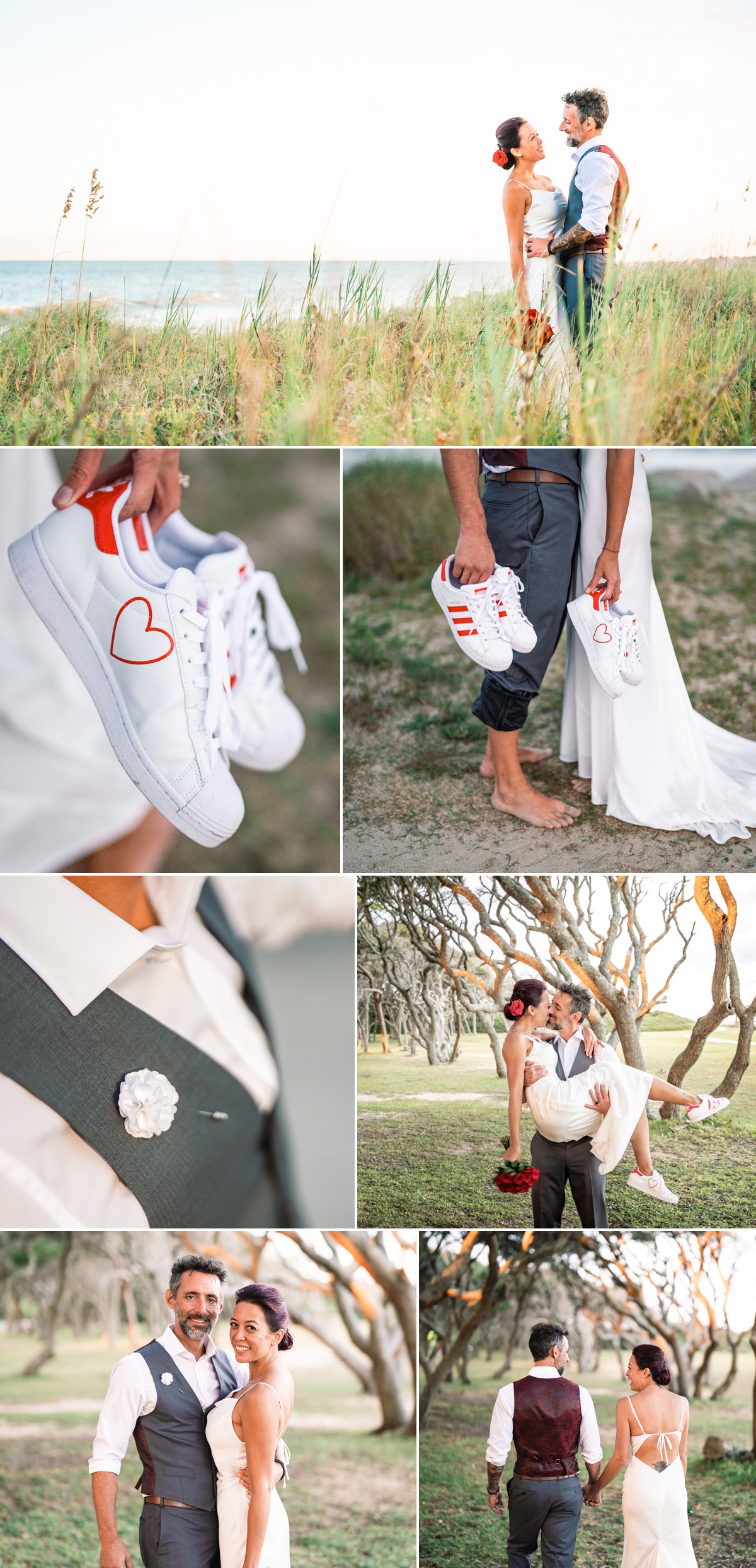 Wedding photos - Wedding ideas - Fort Fisher - Beach Wedding - Ocean - Bride - Groom - Sunset - Micro Weddings - Fort Fisher Photographers -  Chris Lang Photography