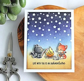 Sunny Studio Stamps: Critter Campout Cascading Stars Card by Michelle Short