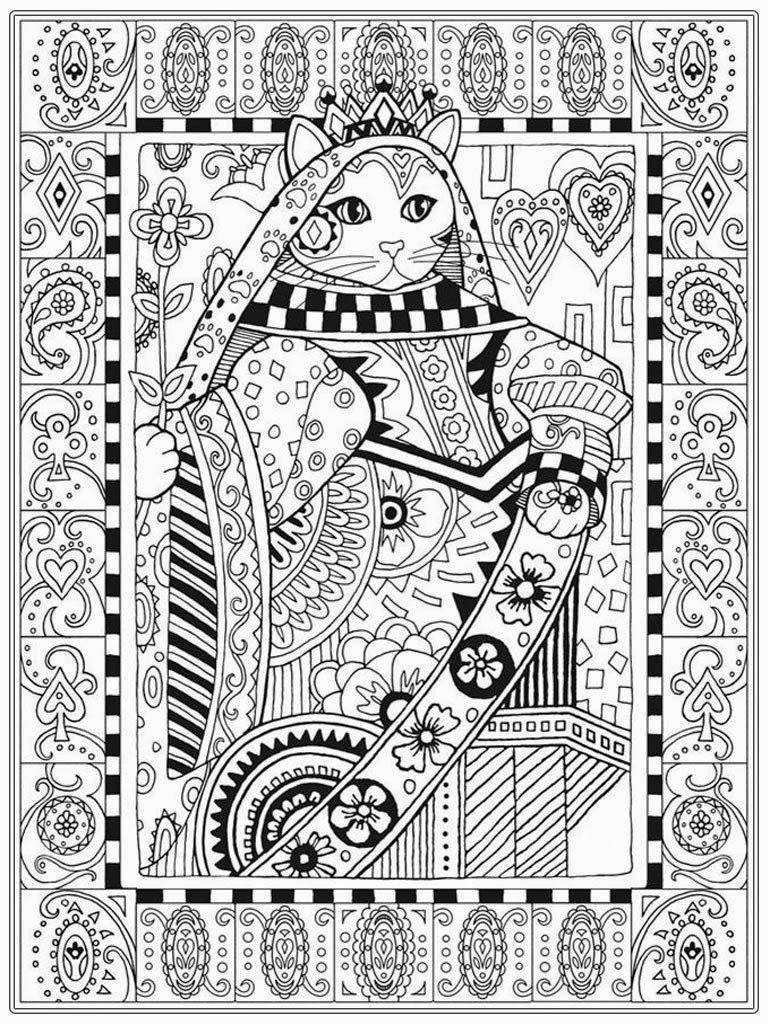 Coloring Cat Printable For Adult Couple Cat Adult Coloring Pages Free