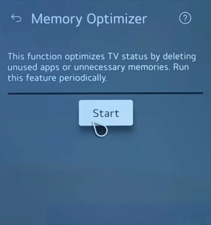 Memory optimizer on lg tv
