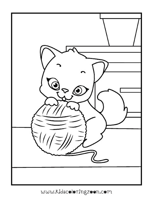 Cute kitty cat coloring pages