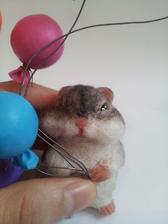 criceto hámster ooak topolino mouse topo polimery clay miniature handmade