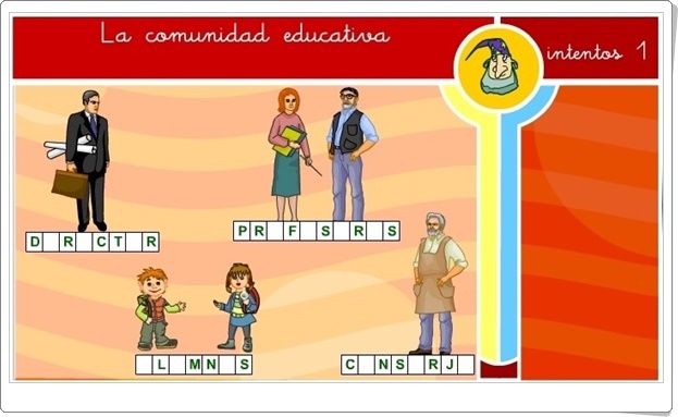 "La comunidad educativa" (Juego de Ciencias Sociales de Primaria)