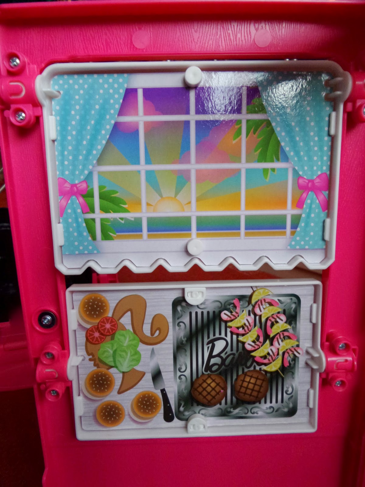 The inside back panel of the Barbie Glam Camper #Review