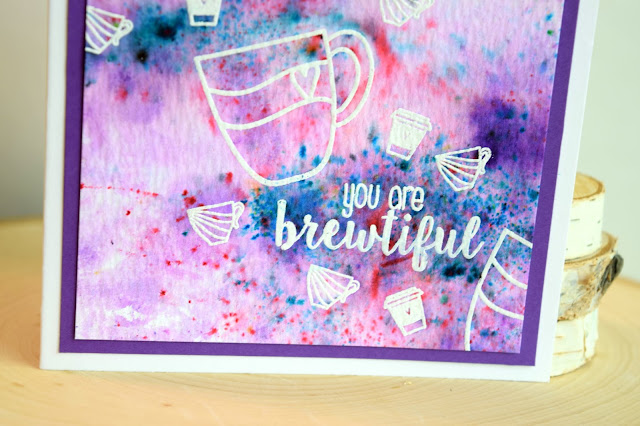 Color Burst Coffee Card by Jess Crafts featuring Create a Smile Stamps