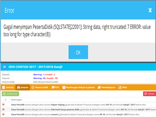 Troubleshooting Notifikasi Error , Data Periodik Sarana dan Hapus Jadwal