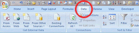Data Tab in Excel Menu Data Tab in Excel Menu