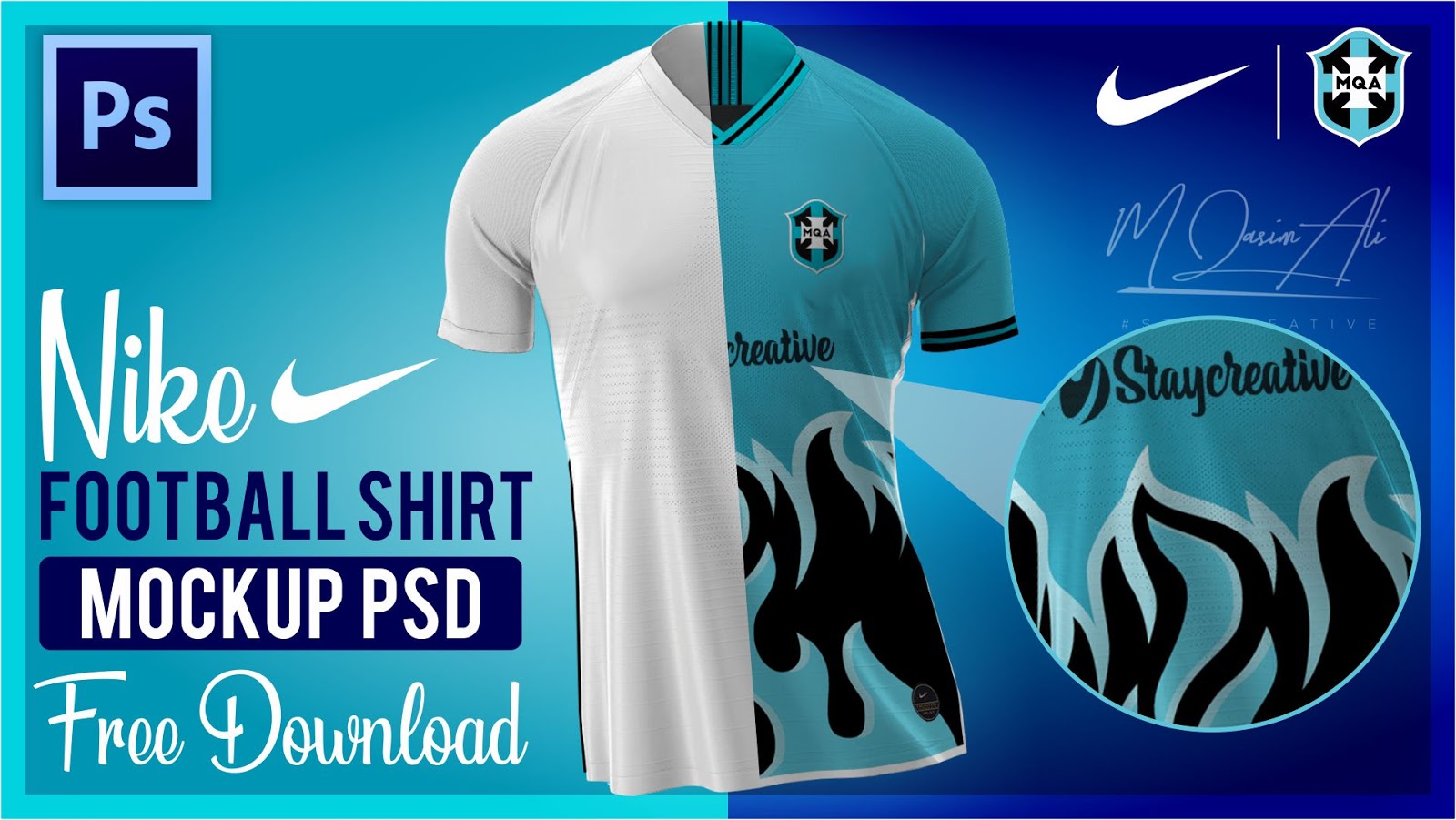Download Nike Football Shirt Mockup PSD file Free Download by M Qasim Ali - M Qasim Ali - Sports ...
