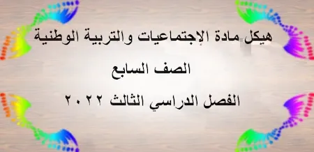 هيكل مادة الإجتماعيات والتربية الوطنية الصف السابع الفصل الدراسي الثالث 2022