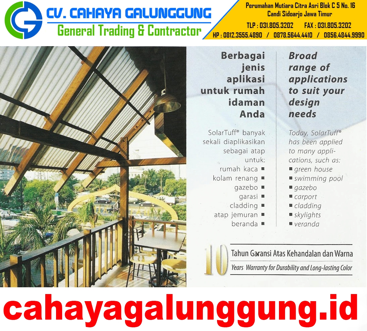 Atap Solartuff  CV CAHAYA GALUNGGUNG