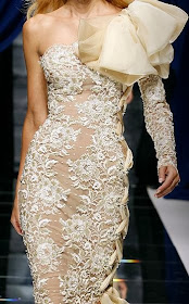 cream lace, Zuhair Murad