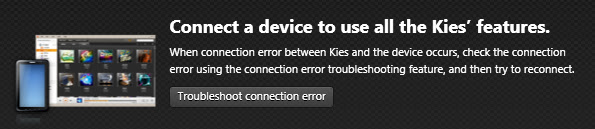 Kies Troubleshoot connection error