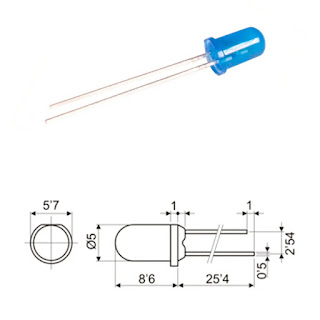 Diodo Led Azul 5mm Arduino Pcb Protoboard