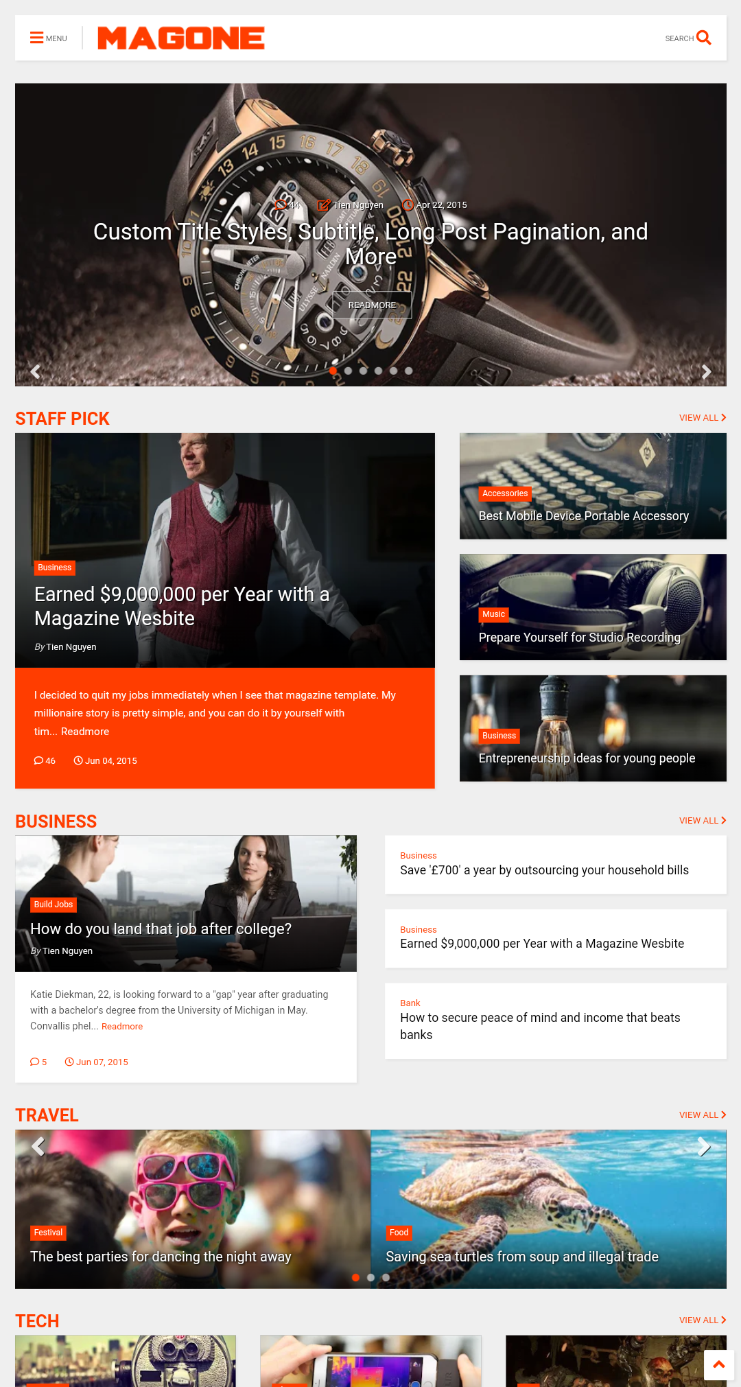 MagOne v6.7.3 Responsive News & Magazine Blogger Template