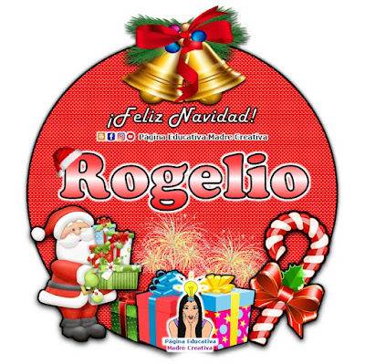 Nombre Rogelio - Cartelito por Navidad nombre navideño