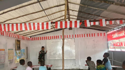 Peduli Masa Depan Generasi Muda Papua, Satgas Yonif RK 115/ML Buka Kelas Belajar di Pos