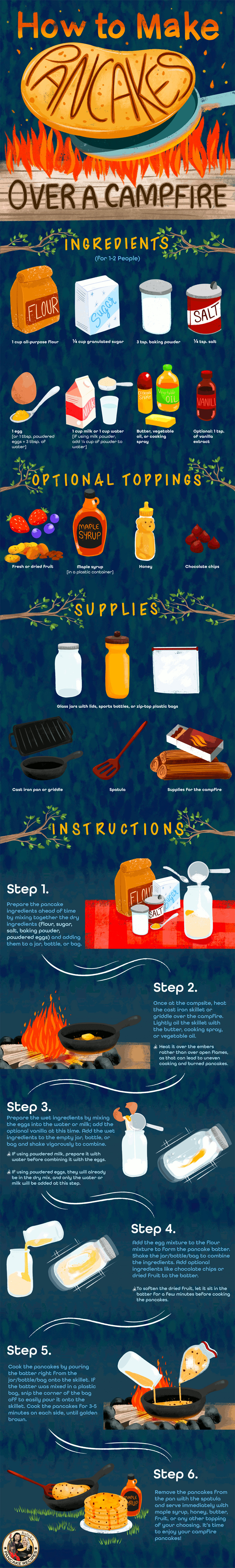 How to Make Pancakes Over a Campfire#infographic #food & drinks