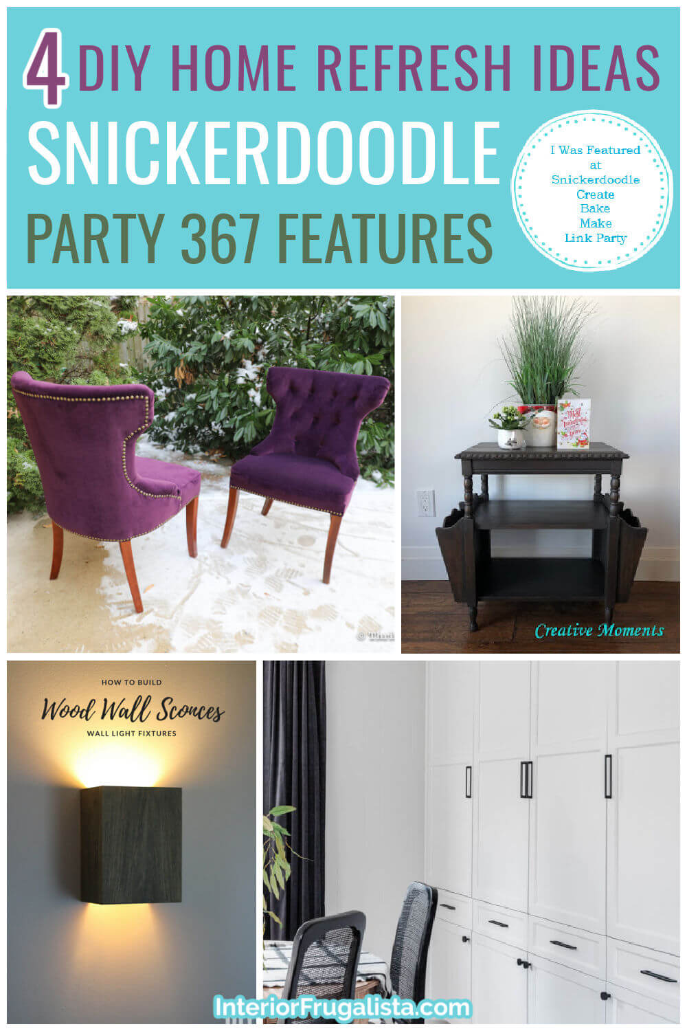 Four DIY Home Refresh Ideas - Snickerdoodle Create Bake Make Link Party 367 Features co-hosted by Interior Frugalista #linkparty #linkpartyfeatures #snickerdoodleparty