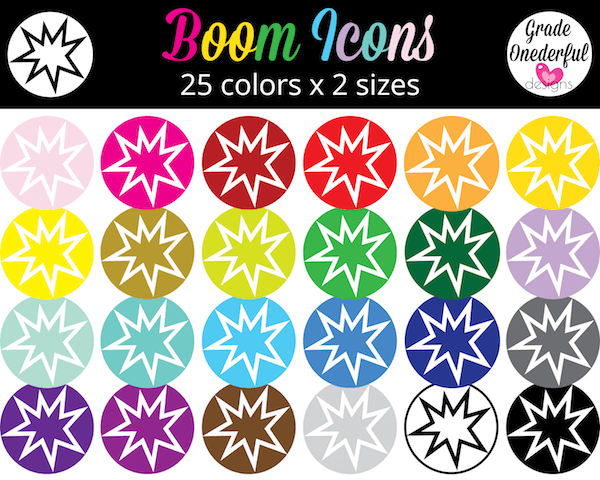 Boom Learning Icons in  ALL the Colours!