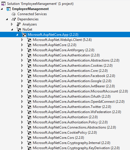 asp.net core metapackage