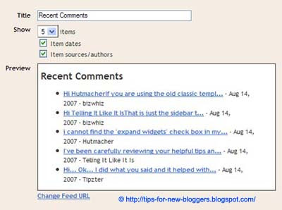 Recent Comments and Recent Posts Widgets