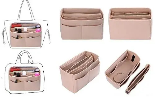 8-ZTUJO Purse Organizer Insert, Felt Bag organizer with zipper