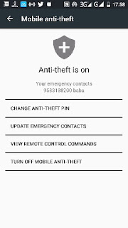 mobile antitheft feature in androiod
