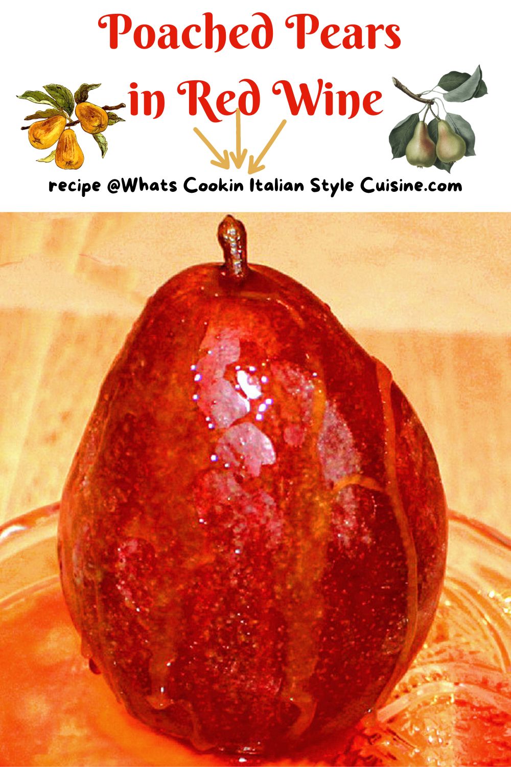 pin for later red wine pears