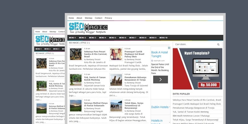 SEO Magic Style 2, Blogger Template Premium Murah 4 Kolom