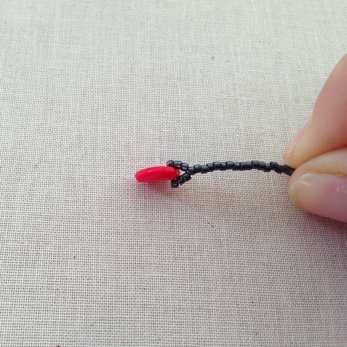 How to hide the hole on front drilled beads with seed beads: part of free beaded tassel jewelry project