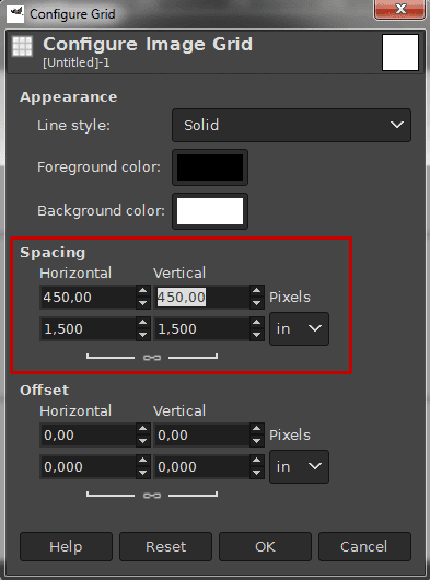 Use Image>Configure Grid